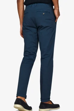 Blue stretch cavalry chino trousers