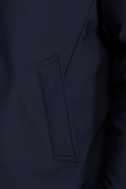 Blue technical quilted coat
