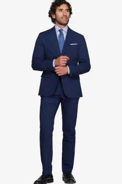 Blue textured slim suit blazer