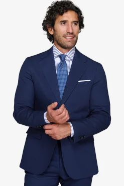 Blue textured slim suit blazer
