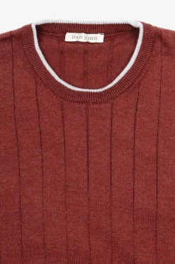 Brick flat-rib knit T-shirt