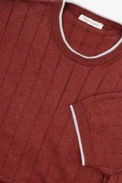 Brick flat-rib knit T-shirt