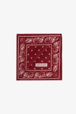 Brick red cashmere pattern pocket square