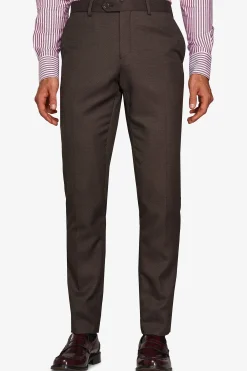 Brown birdseye regular suit trousers