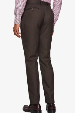 Brown birdseye regular suit trousers