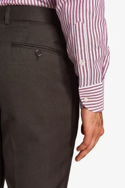 Brown birdseye regular suit trousers