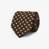 Brown micro pattern cotton tie