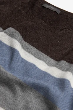 Brown striped knit t-shirt