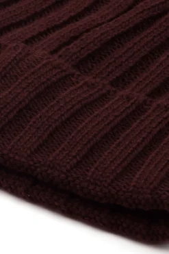 Burgundy Englihs rib beanie