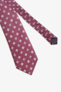 Burgundy micro pattern jacquard tie