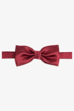 Burgundy satin bow tie