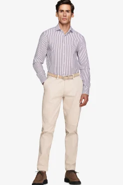 Burgundy striped shirt