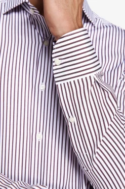 Burgundy striped shirt
