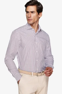 Burgundy striped shirt