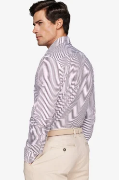Burgundy striped shirt