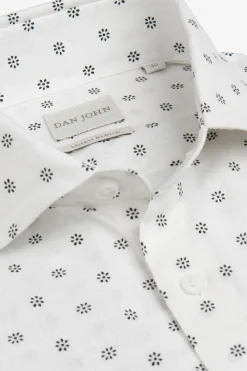 Camicia fantasia fiore bianca