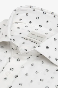 Camicia fantasia fiore bianca