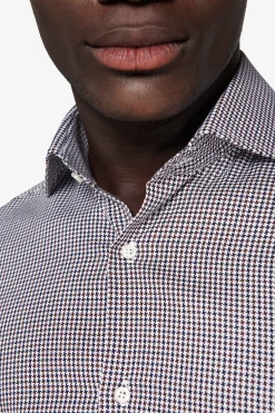 Camicia pied de poule marrone