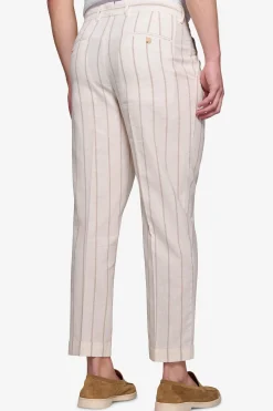 "Capri" cream pinstripe suit trousers
