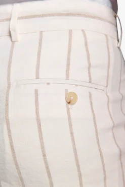 "Capri" cream pinstripe suit trousers