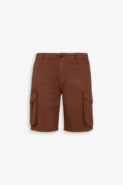 Caramel Herringbone cargo Bermuda shorts