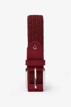 Casual red woven elastic belt