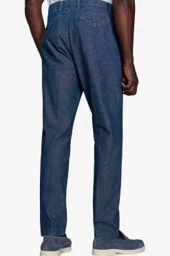 Chambray double pleat trousers