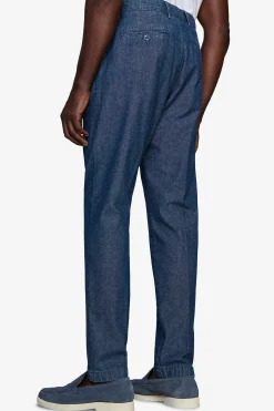 Chambray double pleat trousers