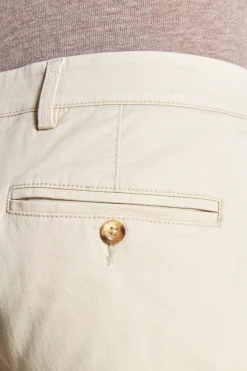 Cream cotton basic chino bermuda shorts