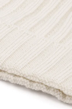 Cream English rib beanie