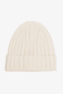 Cream English rib beanie