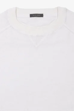 Cream fleece cut crewneck sweater