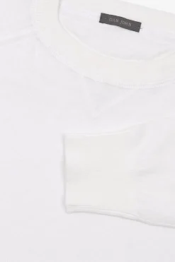 Cream fleece cut crewneck sweater