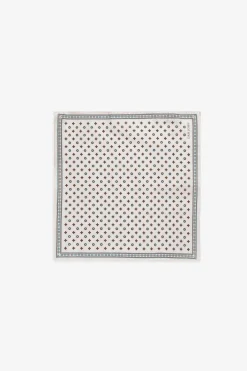 Cream floral geometric pattern pocket square