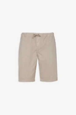 Cream garment-dyed Bermuda shorts