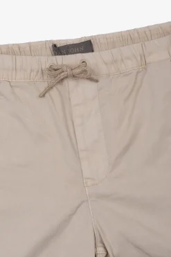 Cream garment-dyed Bermuda shorts