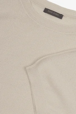 Cream honeycomb knit t-shirt