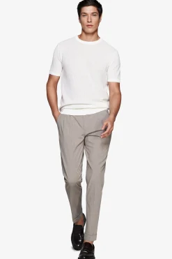 Cream linen blend woven sweater