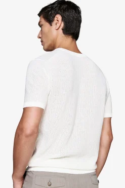 Cream linen blend woven sweater