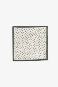 Cream micro floral design pocket square