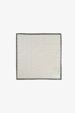 Cream micro floral design pocket square