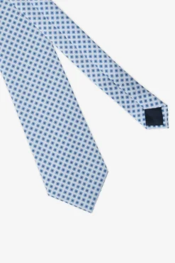 Cream micro-floral pattern tie