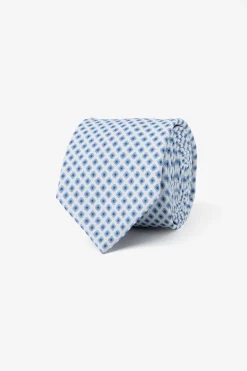 Cream micro-floral pattern tie