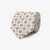 Cream micro pattern cotton tie