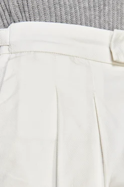 Cream textured Bermuda shorts