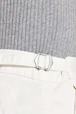 Cream textured Bermuda shorts