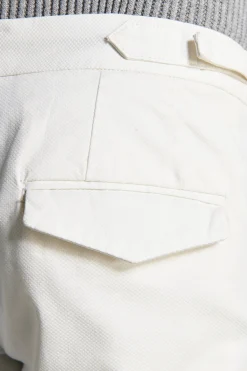 Cream textured Bermuda shorts
