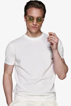 Cream textured t-shirt
