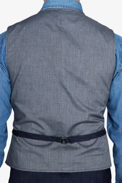 Dark blue denim effect waistcoat