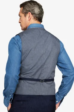 Dark blue denim effect waistcoat